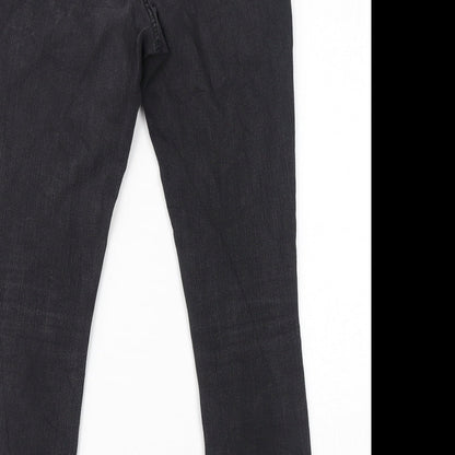 George Womens Black Cotton Skinny Jeans Size 8 L25 in Regular Zip