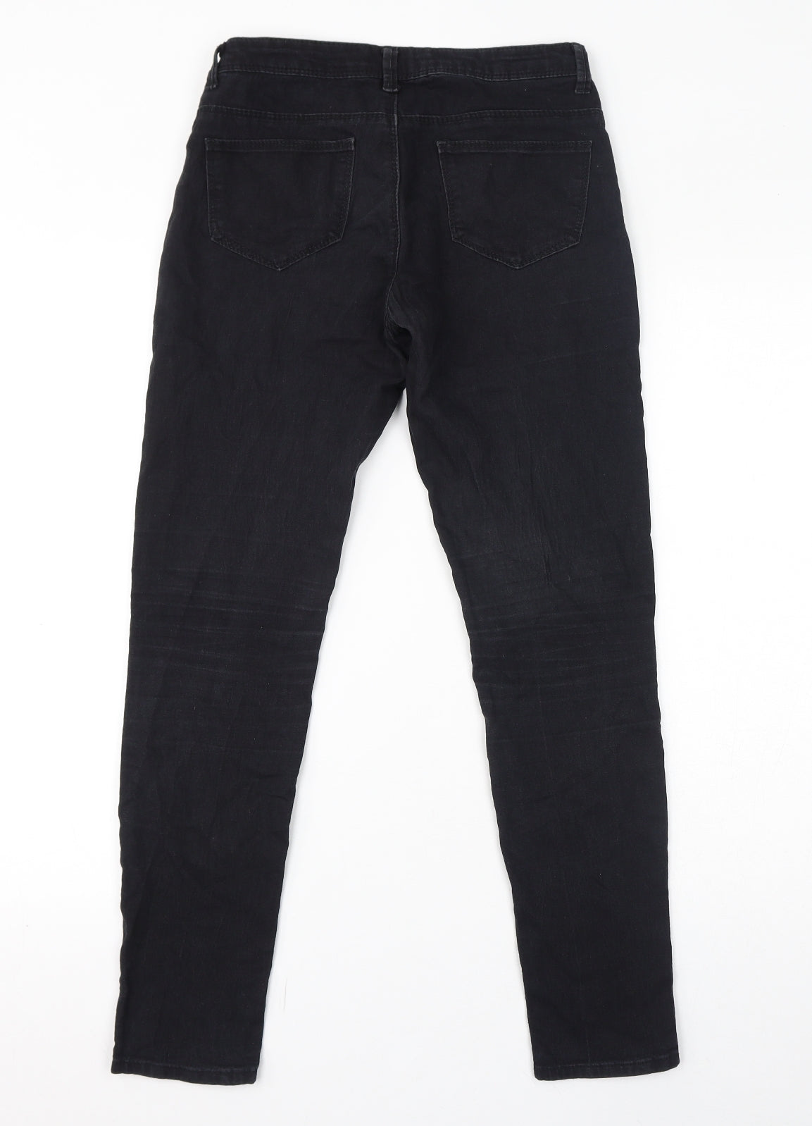 Denim & Co. Womens Black Cotton Skinny Jeans Size 8 L28 in Regular Zip