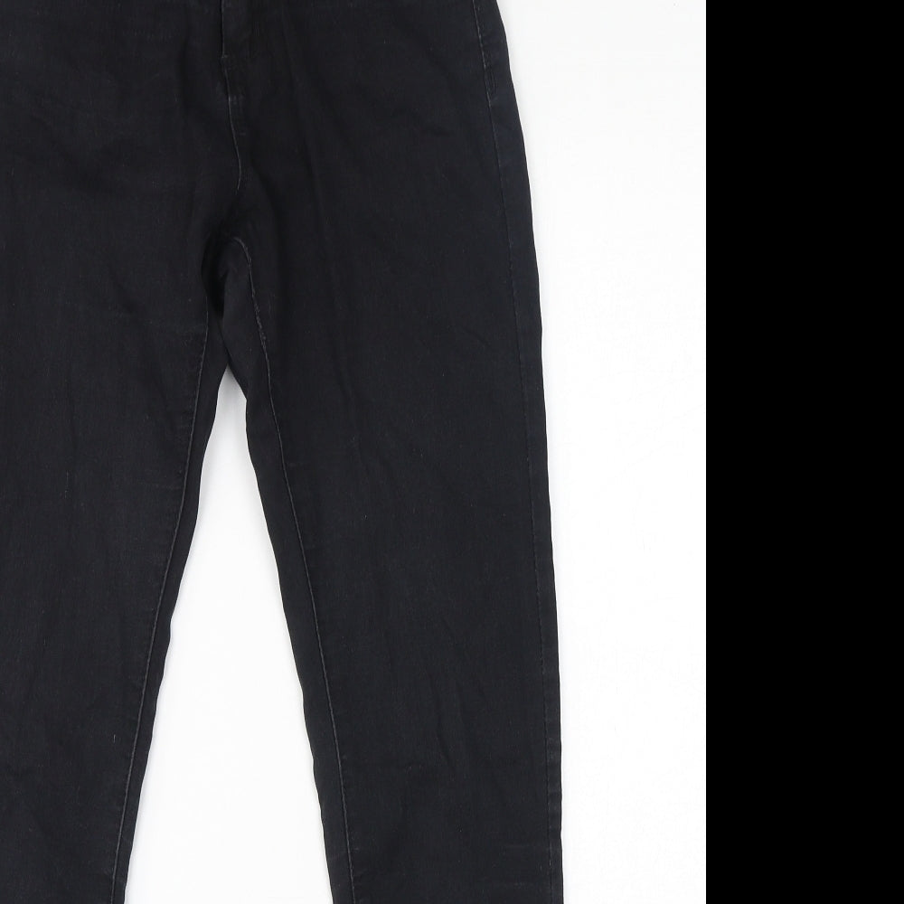 Denim & Co. Womens Black Cotton Skinny Jeans Size 8 L28 in Regular Zip