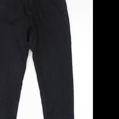 Denim & Co. Womens Black Cotton Skinny Jeans Size 8 L28 in Regular Zip