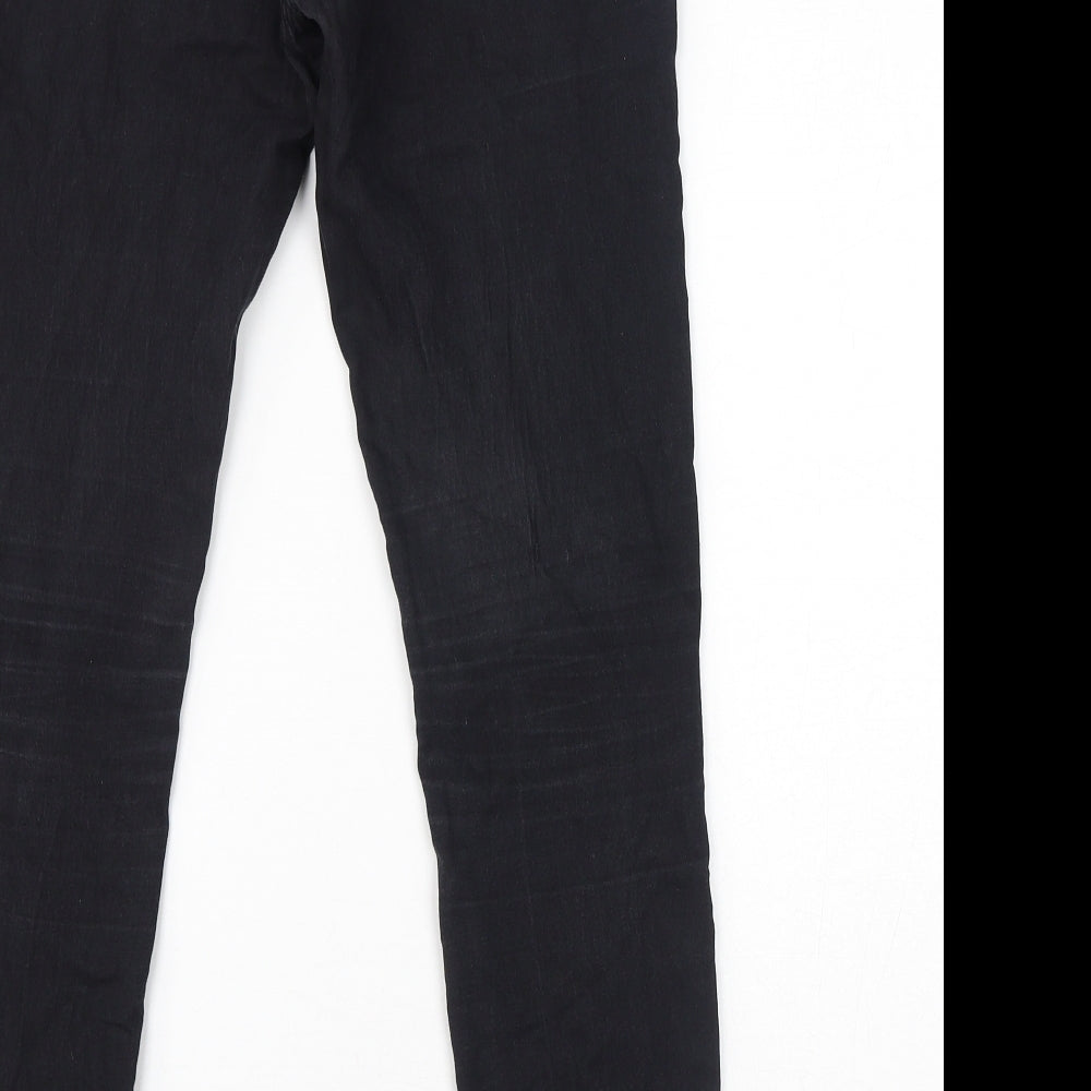 Denim & Co. Womens Black Cotton Skinny Jeans Size 8 L28 in Regular Zip