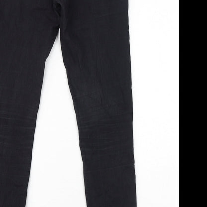 Denim & Co. Womens Black Cotton Skinny Jeans Size 8 L28 in Regular Zip