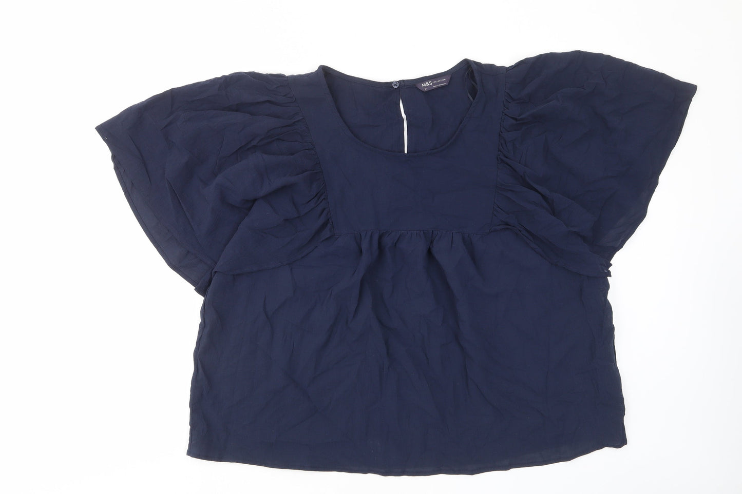 Womens UK Size 20 Marks and Spencer Blue Basic Blouse