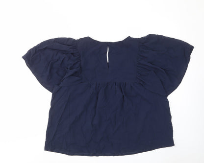Womens UK Size 20 Marks and Spencer Blue Basic Blouse