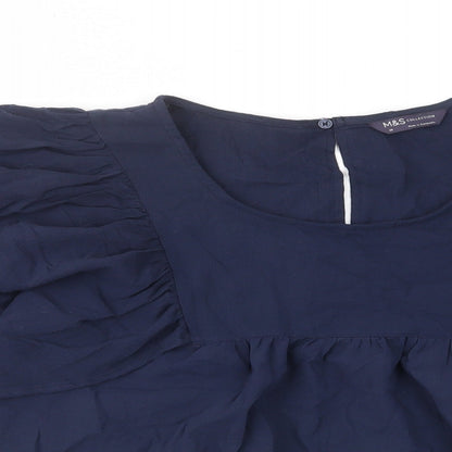 Womens UK Size 20 Marks and Spencer Blue Basic Blouse