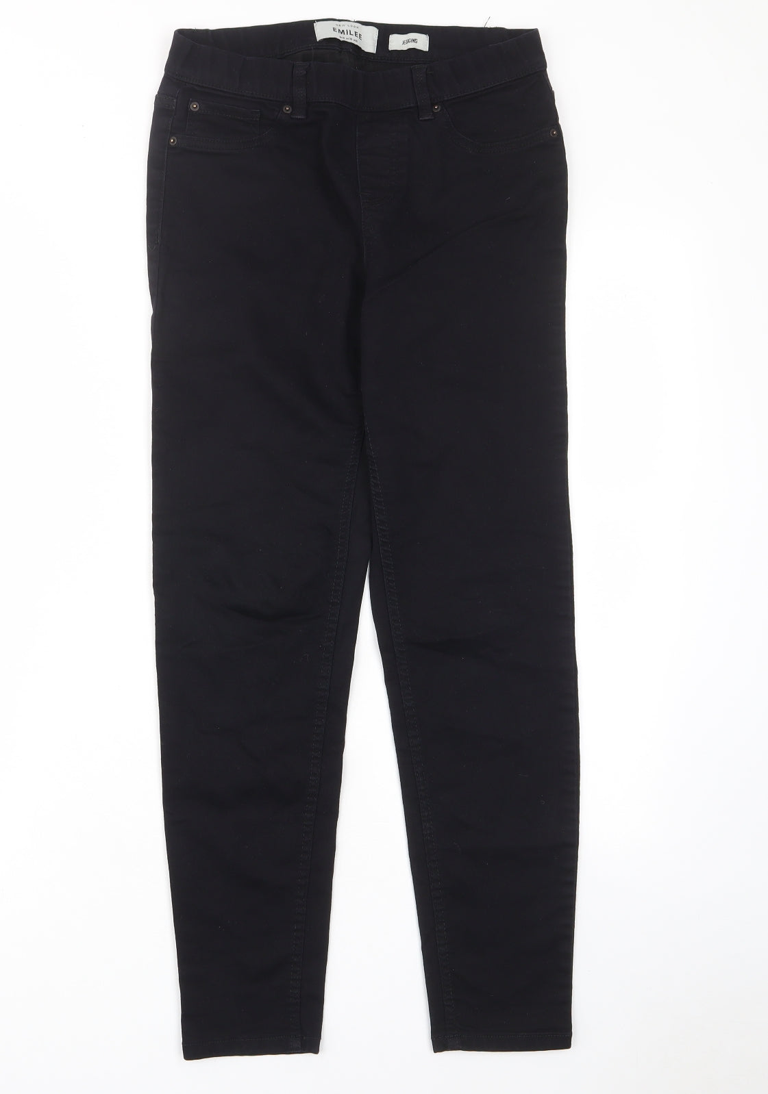 New Look Womens Black Cotton Skinny Jeans Size 10 L27 in Regular - Elastic waist
