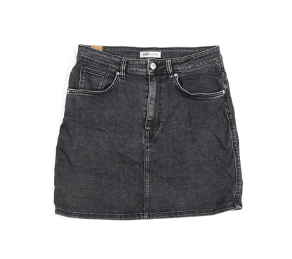 Womens UK Size L Zara A-Line Denim Skirt