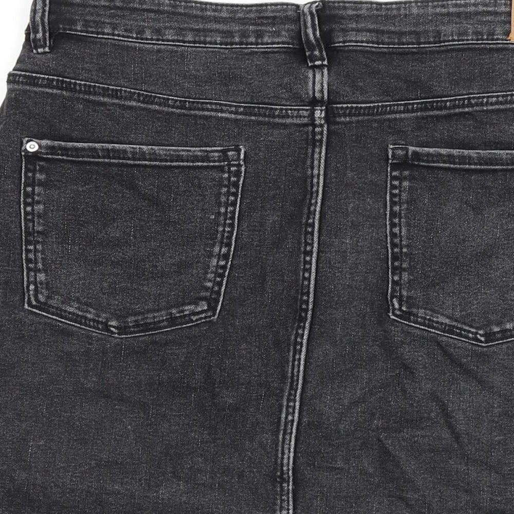 Womens UK Size L Zara A-Line Denim Skirt