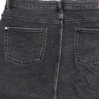 Womens UK Size L Zara A-Line Denim Skirt