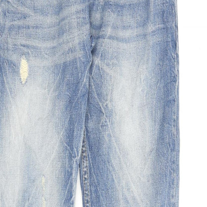 Mens UK Size 30 in Topman Regular Fit Straight Blue Jeans