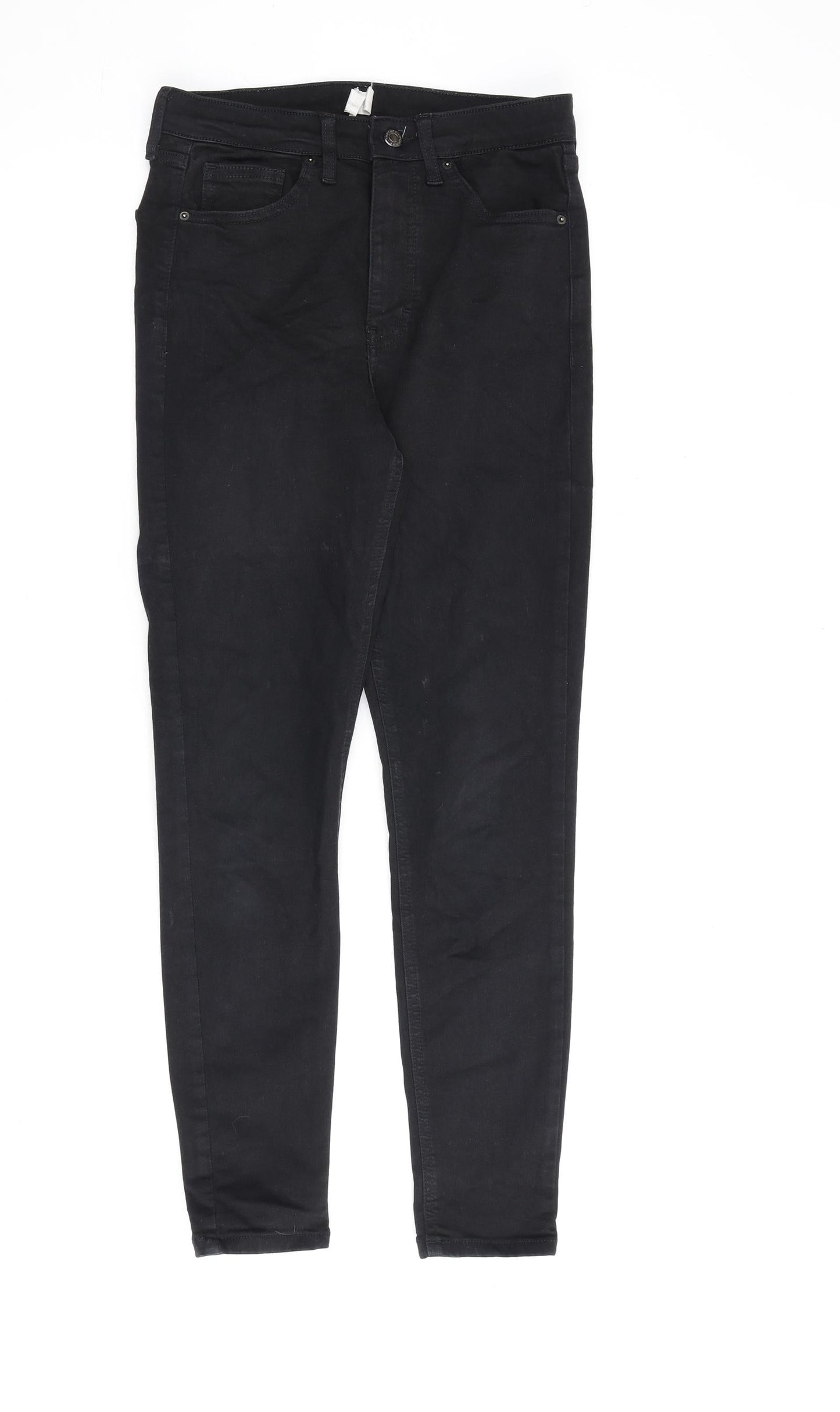 Topshop Womens Black Cotton Skinny Jeans Size 28 in L32 in Regular Zip