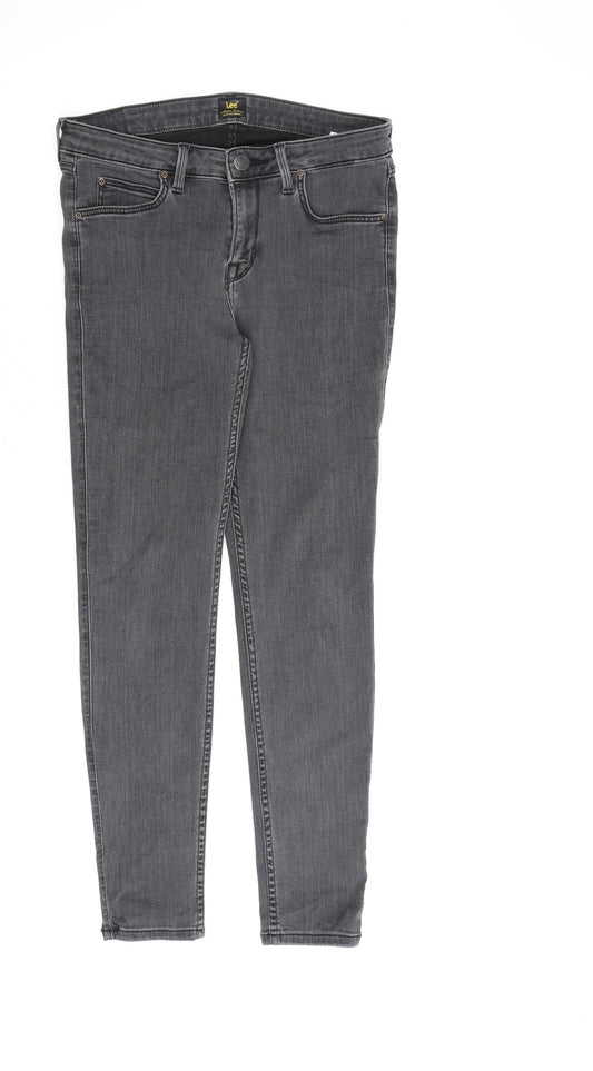 Lee Womens Grey Cotton Skinny Jeans Size 29 in L31 in Regular Zip