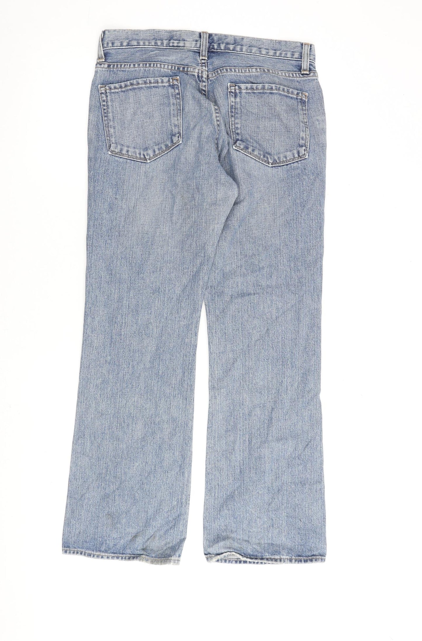 Gap Womens Blue Cotton Wide-Leg Jeans Size 32 in L30 in Regular Zip