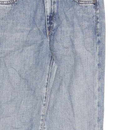 Gap Womens Blue Cotton Wide-Leg Jeans Size 32 in L30 in Regular Zip