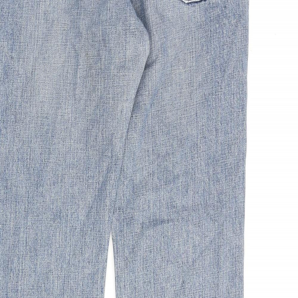 Gap Womens Blue Cotton Wide-Leg Jeans Size 32 in L30 in Regular Zip