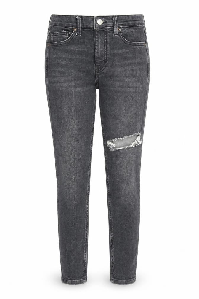 Topshop Womens Grey Cotton Skinny Jeans Size 26 in L32 in Regular Zip