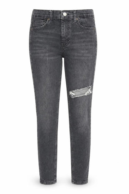 Topshop Womens Grey Cotton Skinny Jeans Size 26 in L32 in Regular Zip