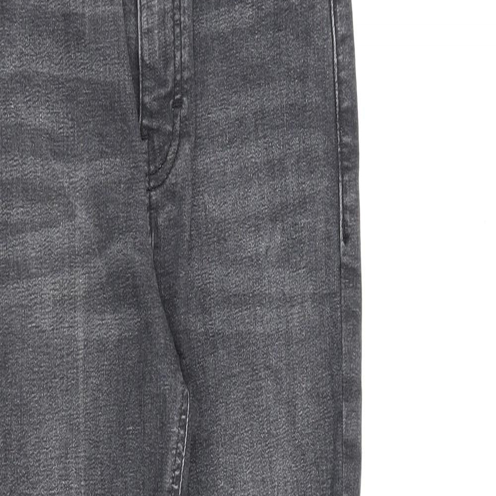 Topshop Womens Grey Cotton Skinny Jeans Size 26 in L32 in Regular Zip