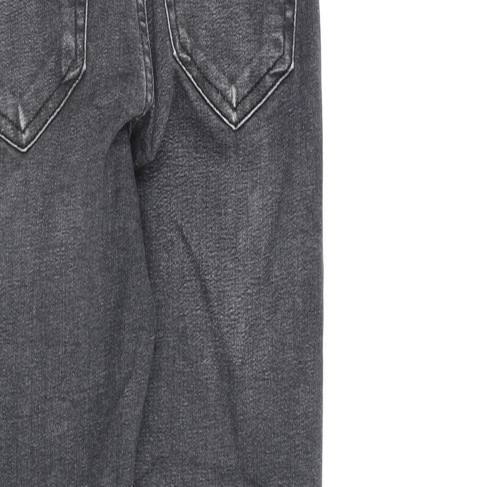 Topshop Womens Grey Cotton Skinny Jeans Size 26 in L32 in Regular Zip