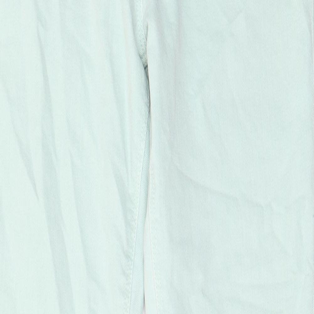 NEXT Womens Green Cotton Skinny Jeans Size 12 L29 in Regular Zip - Pockets, Belt Loops