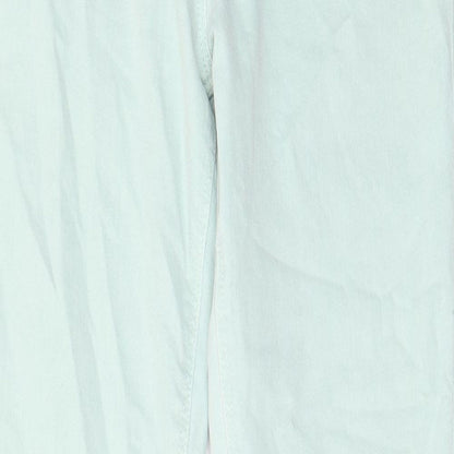 NEXT Womens Green Cotton Skinny Jeans Size 12 L29 in Regular Zip - Pockets, Belt Loops