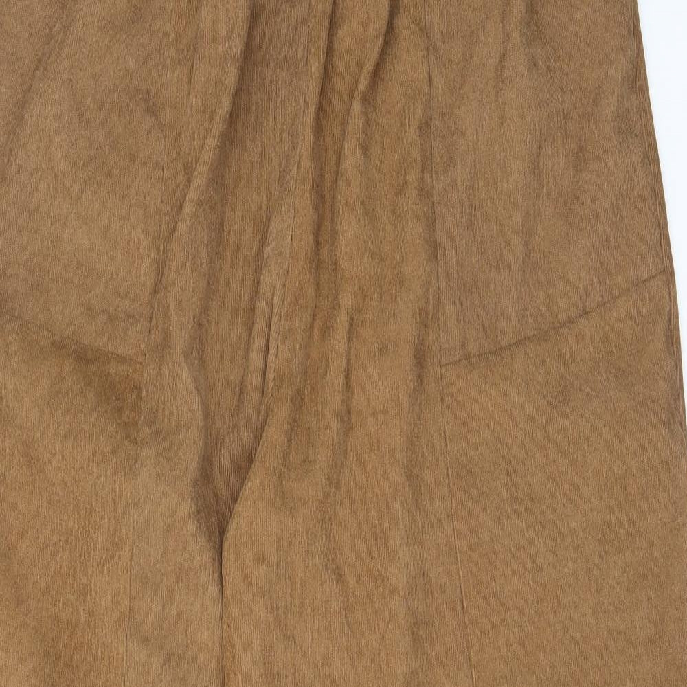 Zanzea Womens Brown Cotton Trousers Size 2XL L28 in Regular - Pockets