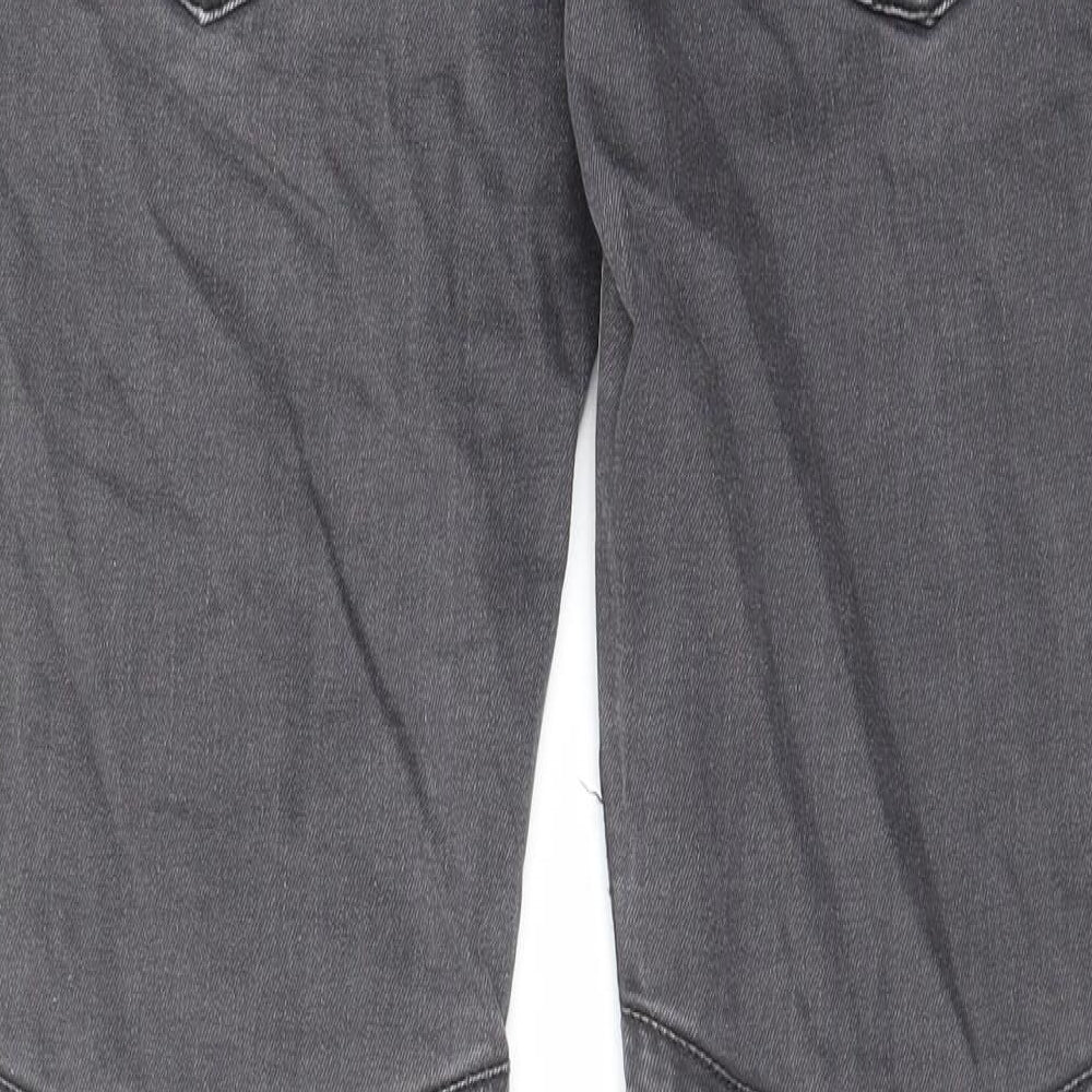 Denim & Co. Mens Grey Cotton Tapered Jeans Size 32 in L34 in Regular Zip - Pockets, Belt Loops