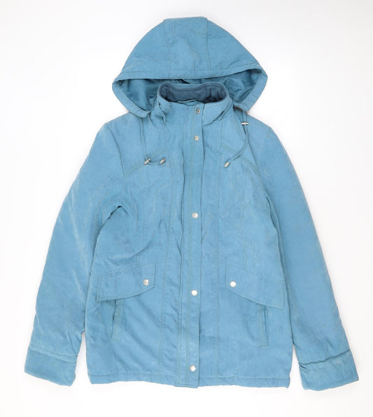 Womens UK Size 10 EWM Blue Rain Coat