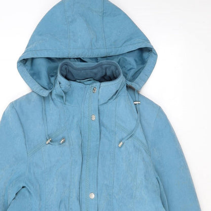Womens UK Size 10 EWM Blue Rain Coat