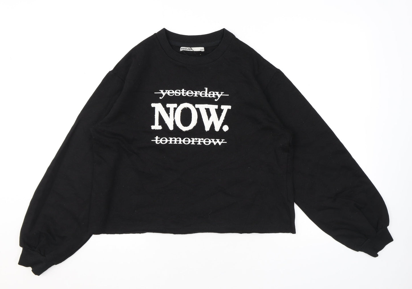 Khaadi Womens Black Cotton Pullover Sweatshirt Size S Pullover - Yesterday Now. Tomorrow