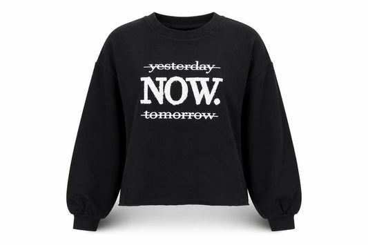 Khaadi Womens Black Cotton Pullover Sweatshirt Size S Pullover - Yesterday Now. Tomorrow