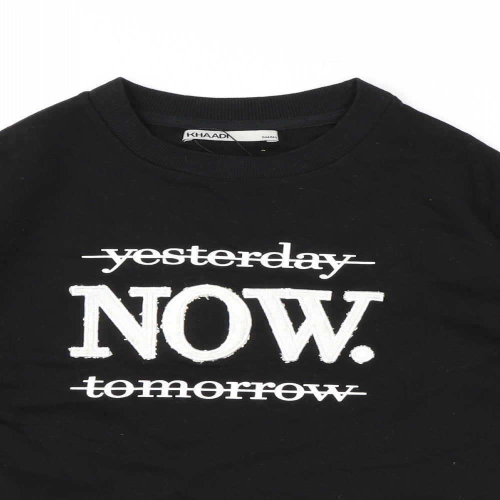 Khaadi Womens Black Cotton Pullover Sweatshirt Size S Pullover - Yesterday Now. Tomorrow