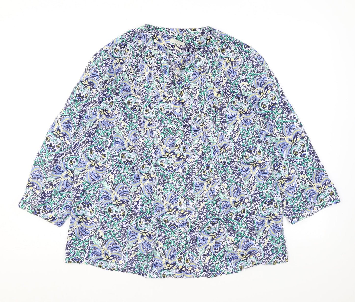 Womens UK Size L Talbots Blue Basic Button-Up