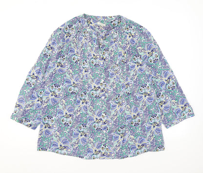 Womens UK Size L Talbots Blue Basic Button-Up
