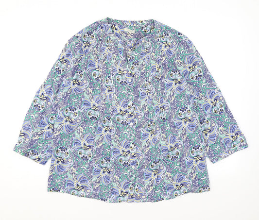 Womens UK Size L Talbots Blue Basic Button-Up