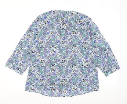 Womens UK Size L Talbots Blue Basic Button-Up