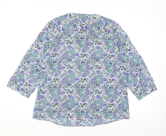 Womens UK Size L Talbots Blue Basic Button-Up