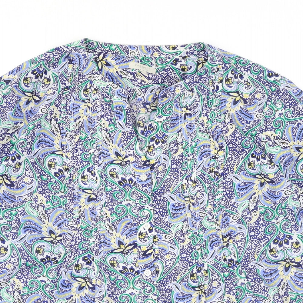 Womens UK Size L Talbots Blue Basic Button-Up