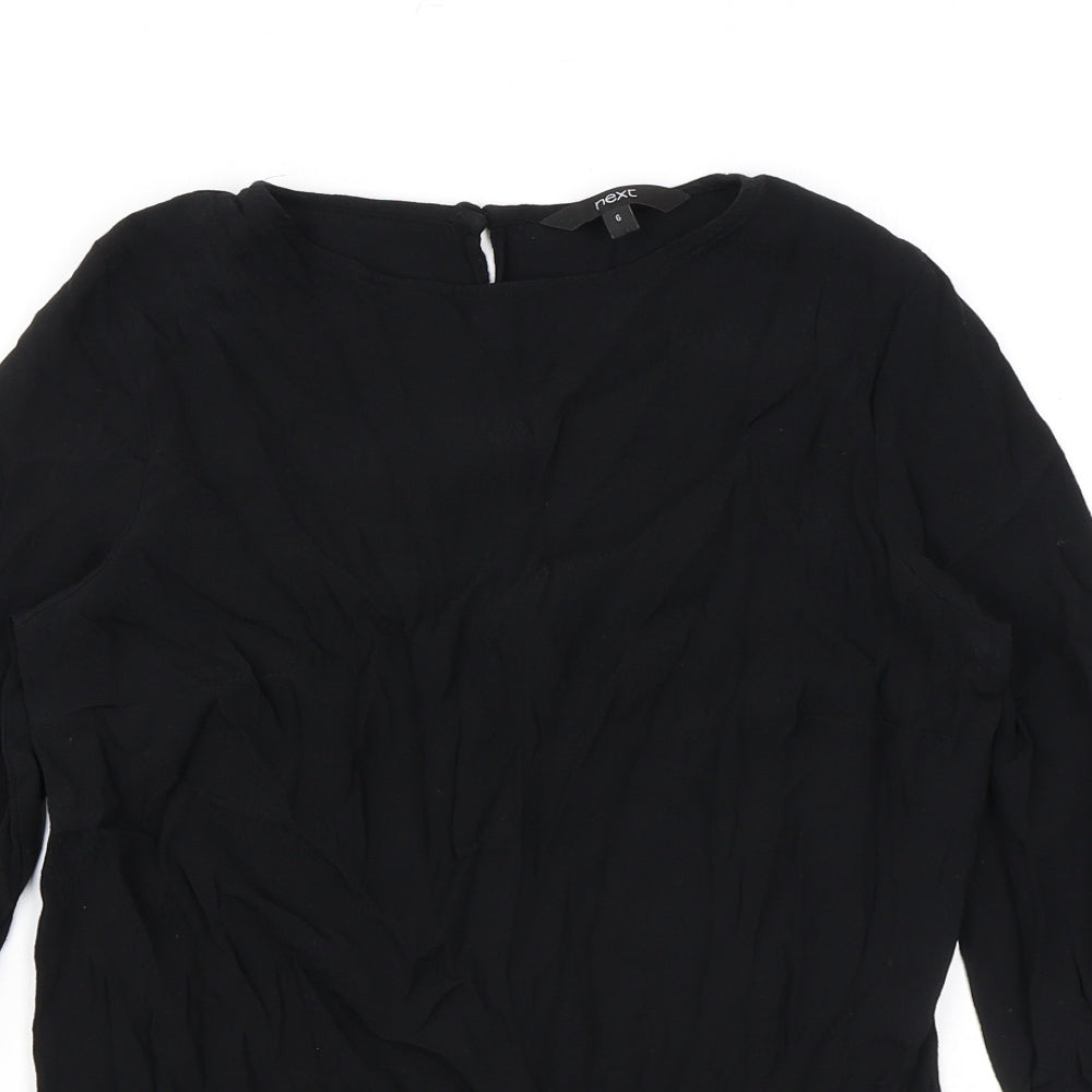Womens UK Size 6 NEXT Black Basic Blouse