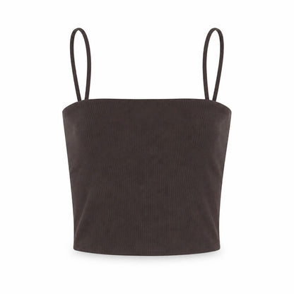 Womens UK Size XS Monki Brown Cropped Tank