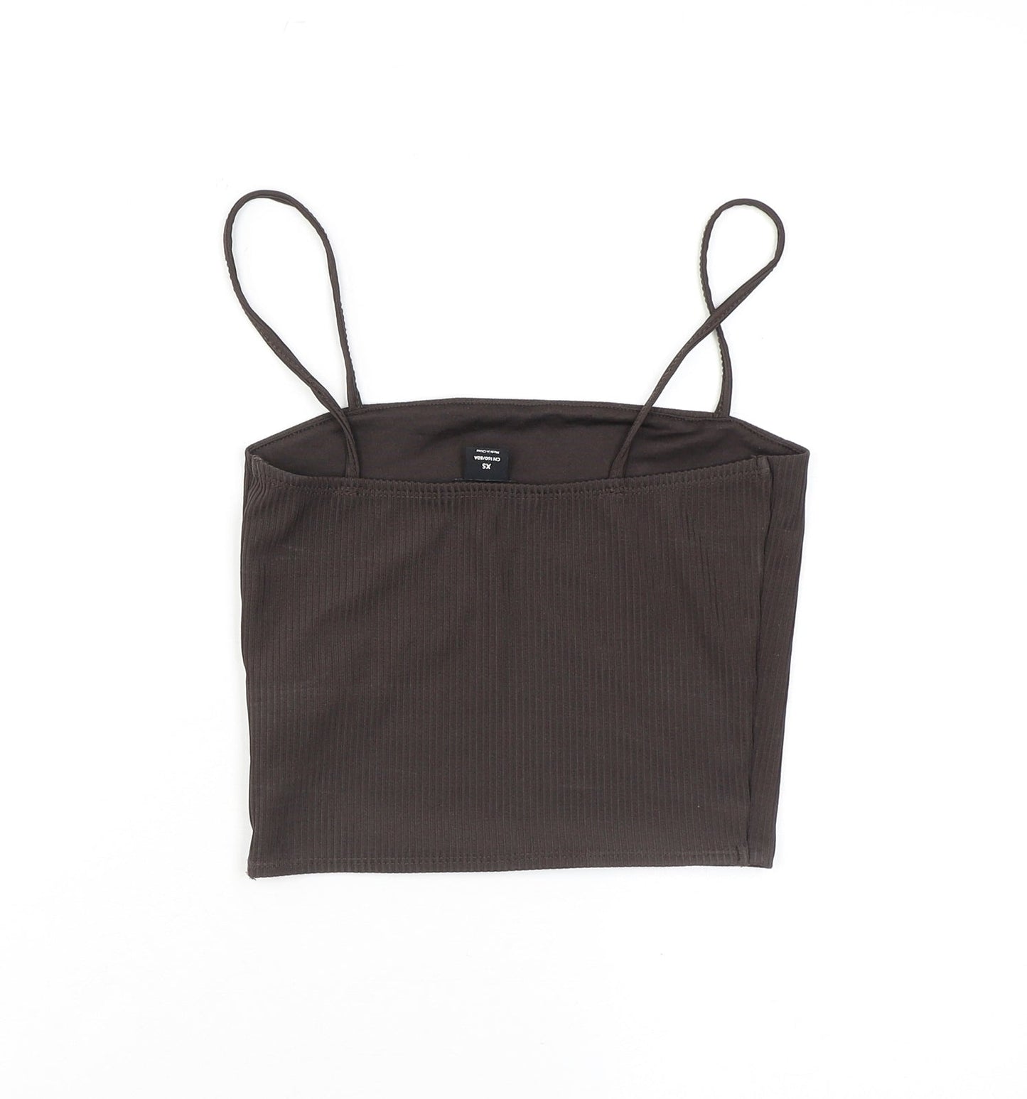 Womens UK Size XS Monki Brown Cropped Tank