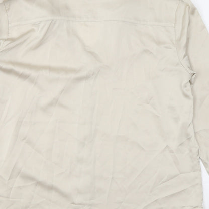 Womens UK Size M H&M Beige Basic Button-Up