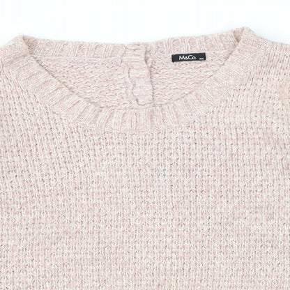 Womens UK Size 2XL M&Co Pink Pullover Jumper