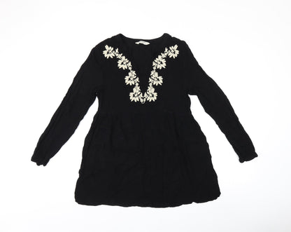 Womens UK Size S Brave Soul Black Basic Blouse