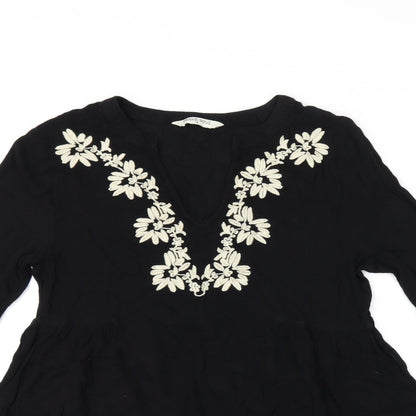 Womens UK Size S Brave Soul Black Basic Blouse