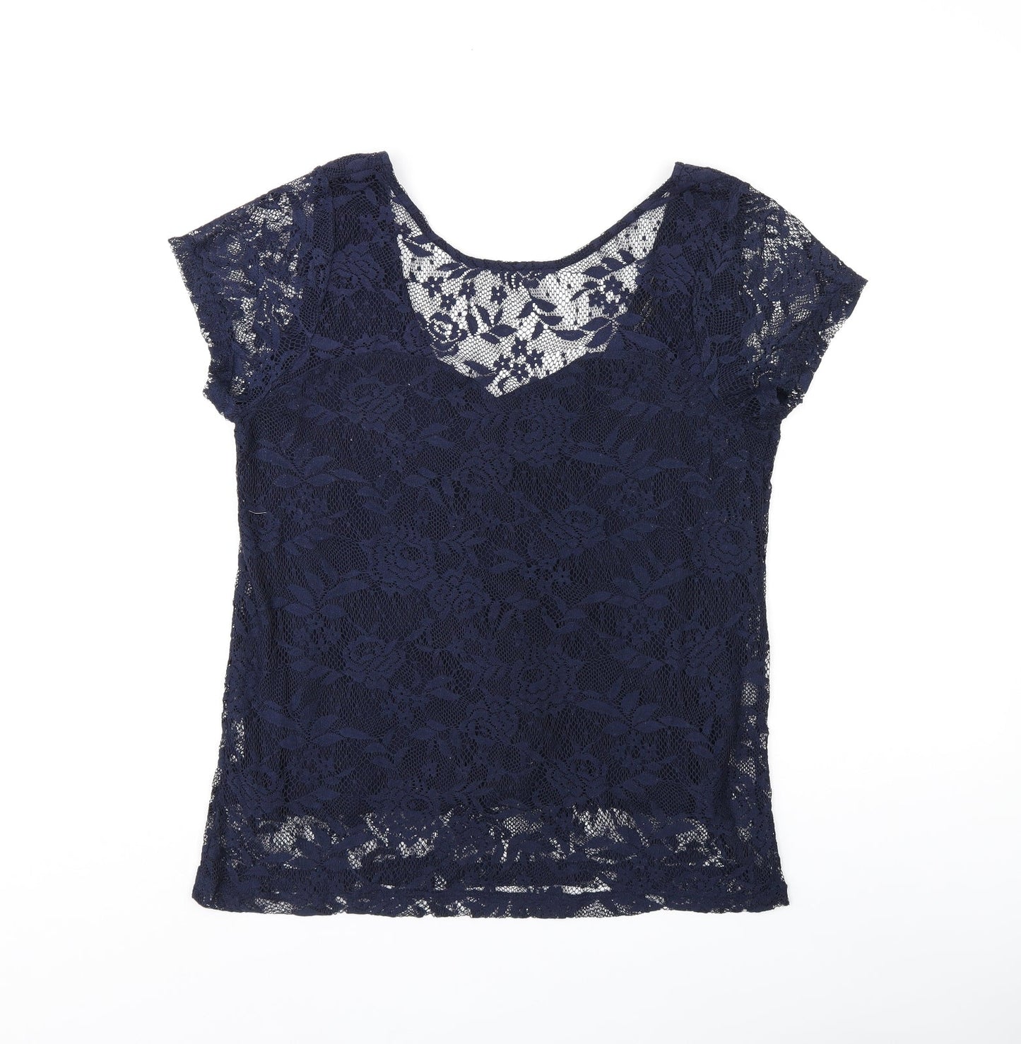 Womens UK Size 14 Dorothy Perkins Blue Basic T-Shirt