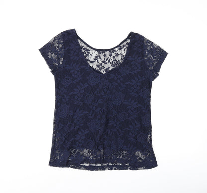 Womens UK Size 14 Dorothy Perkins Blue Basic T-Shirt