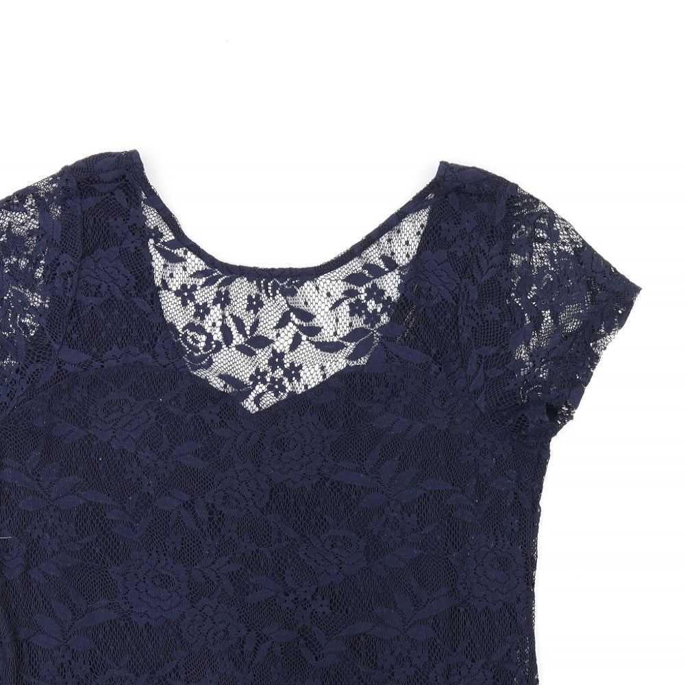 Womens UK Size 14 Dorothy Perkins Blue Basic T-Shirt