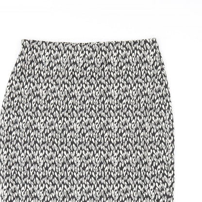 Marks and Spencer Womens Black Geometric Polyester Straight & Pencil Skirt Size 12