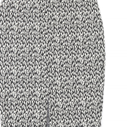 Marks and Spencer Womens Black Geometric Polyester Straight & Pencil Skirt Size 12